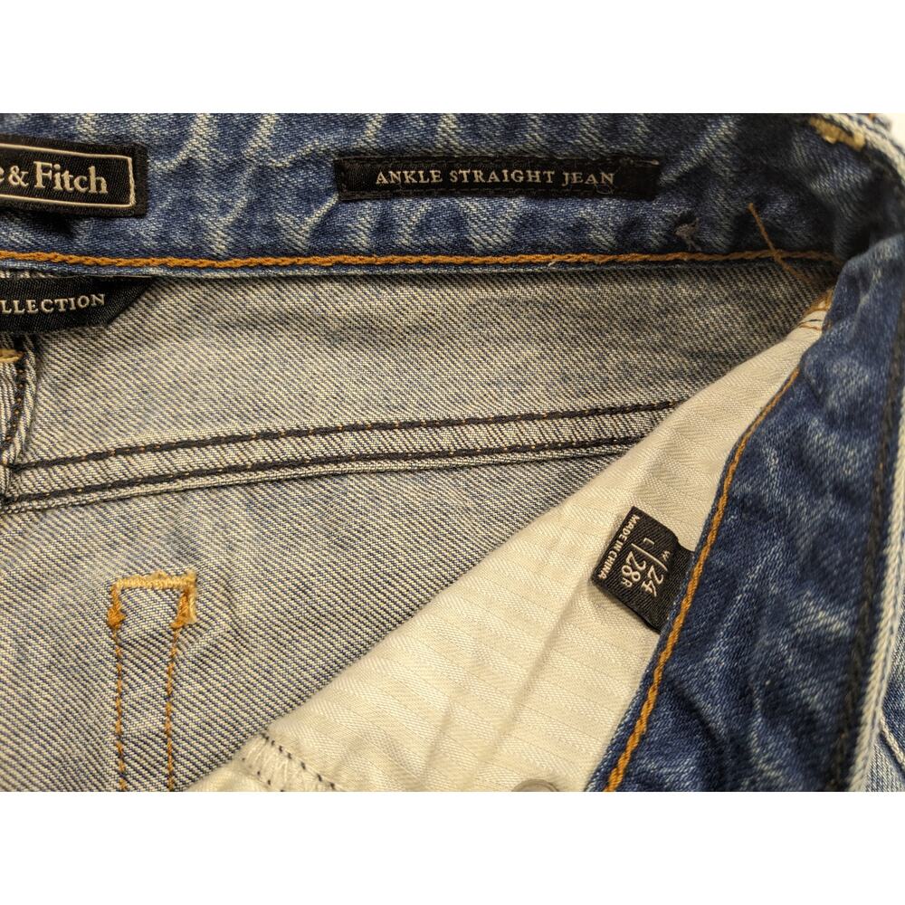 Abercrombie Jeans Women's 24W 28L Signature Ankle Straight Denim 90's Y2K Preppy - Picture 7 of 12